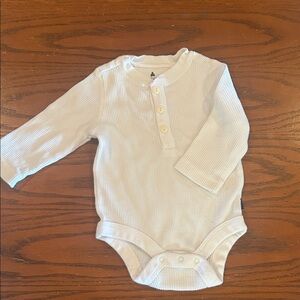 GAP Cream Long Sleeve Baby Bodysuit